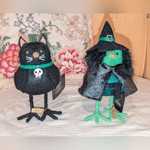 Black Cat and Witch Halloween Decor